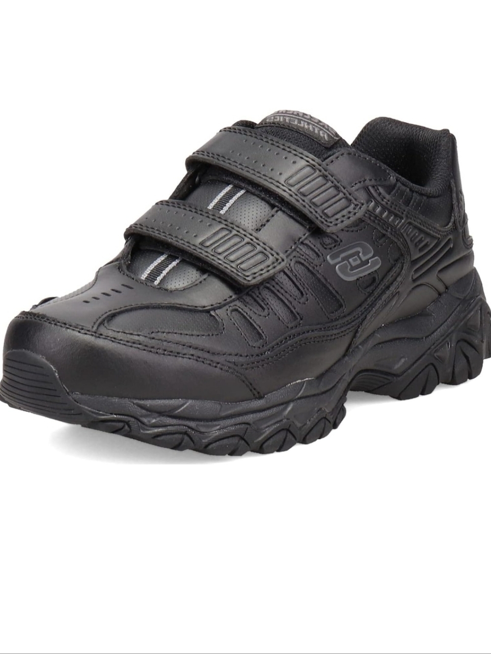 Skechers "Afterburn" Memory Foam Final Cut Black Leather Velcro Sneakers 11.5w